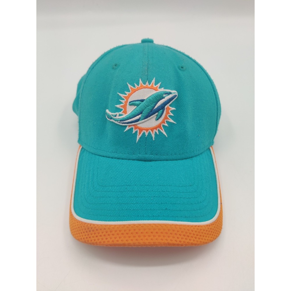 New Era 39THIRTY Miami Dolphins NFL Stretch Fit Hat Teal Orange Small-Medium